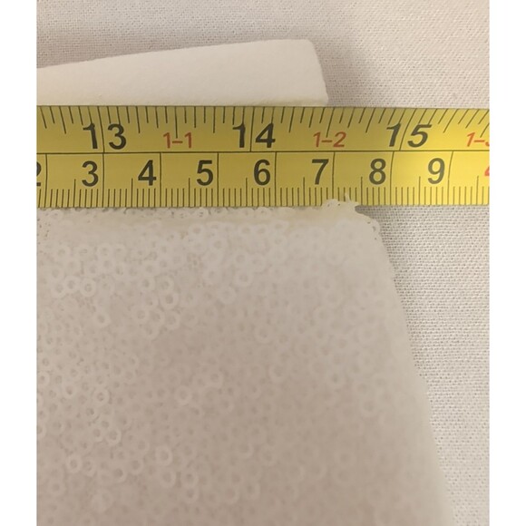 Black Halo Eve Size 8 White Sequin High Waisted Pants Formal Evening Bridal - Picture 9 of 12